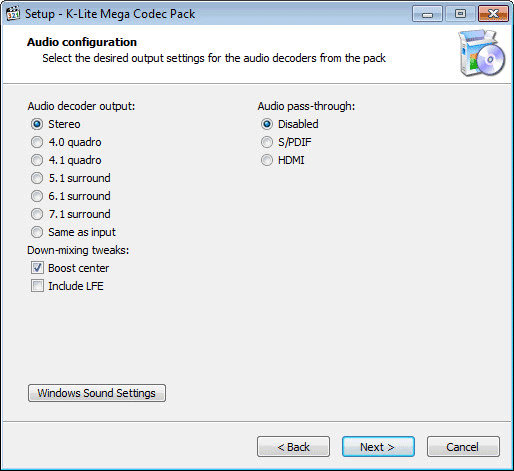 Установка K-Lite Codec Pack