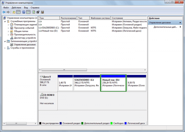 Как разделить диск в Windows 7