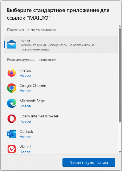 Как изменить программу по умолчанию в Windows 11