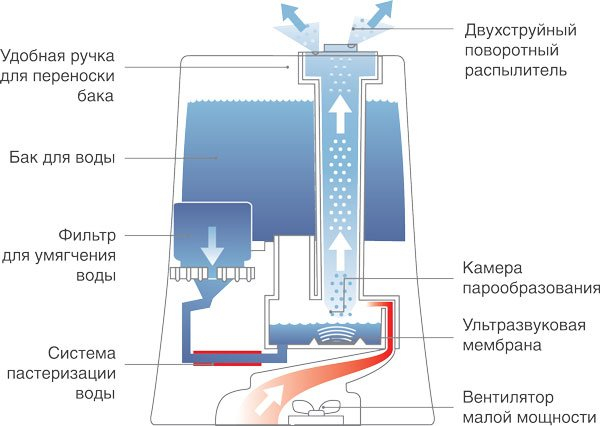 Принцип работы увлажнителя воздуха